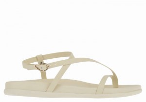 Ancient Greek Sandals Aimilia Ženske Back-Strap Sandals Bijele | OEN2261TN