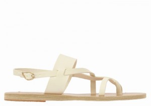 Ancient Greek Sandals Alethea Leather Ženske Back-Strap Sandals Bijele | NVU4657BJ