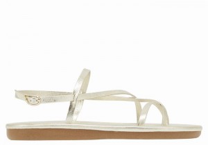 Ancient Greek Sandals Alethea Ženske Back-Strap Sandals Zlatne Bijele | MDQ5639VI