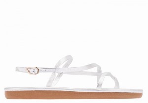 Ancient Greek Sandals Alethea Ženske Back-Strap Sandals Srebrne | PWP9267UJ