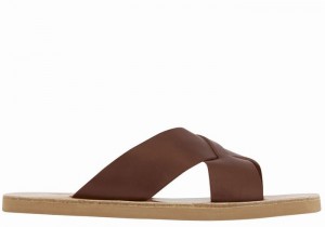 Ancient Greek Sandals Bios Muške Slide Sandale Kafe | VAB4736JG