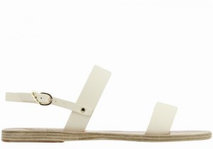 Ancient Greek Sandals Clio Ženske Back-Strap Sandals Bijele | WPM6899HV