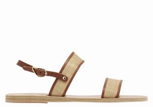 Ancient Greek Sandals Clio Ženske Casual Sandals Bež Smeđe | ILR4581FD