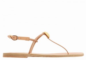 Ancient Greek Sandals Dimitra Flip Flop Ženske Back-Strap Sandals Bež | FEG2287CK