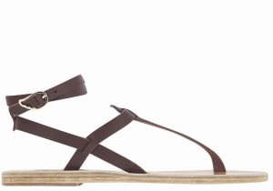 Ancient Greek Sandals Estia Leather Ženske Sandale S Remenom Kafe | GOA4984QJ