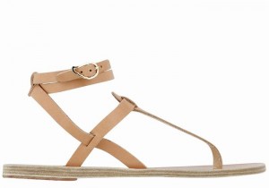 Ancient Greek Sandals Estia Leather Ženske Sandale S Remenom Bež | GIQ5093BH