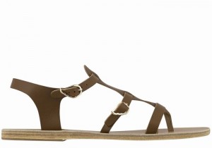 Ancient Greek Sandals Grace Kelly Leather Ženske Casual Sandals Tamno Smeđe | KSI693AH