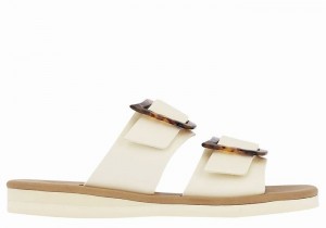 Ancient Greek Sandals Iaso Ženske Slide Sandale Bijele | SOT4520AD