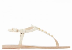 Ancient Greek Sandals Lito Bee Ženske Back-Strap Sandals Bijele | KBI6864QG