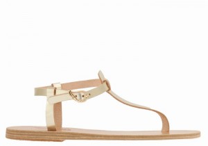 Ancient Greek Sandals Lito Flip Flop Leather Ženske Back-Strap Sandals Zlatne Bijele | ZEJ1296IB