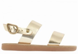 Ancient Greek Sandals Little Clio Soft Dječje Casual Sandals Zlatne Bijele | SVN1269WK