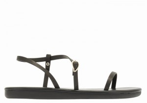 Ancient Greek Sandals Niove Ženske Back-Strap Sandals Crne | JGZ9636JV