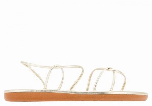 Ancient Greek Sandals Proorismos Ženske Back-Strap Sandals Zlatne Bijele | EHZ8119AC