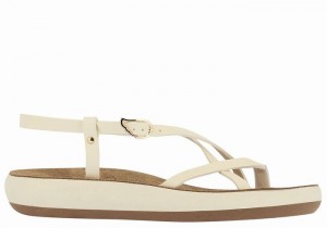 Ancient Greek Sandals Semele Comfort Ženske Back-Strap Sandals Bijele | MBW727CR