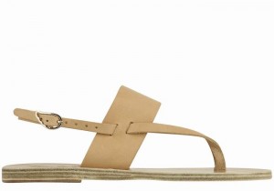 Ancient Greek Sandals Zoe Flip Flop Leather Ženske Back-Strap Sandals Bež | EGG654KS