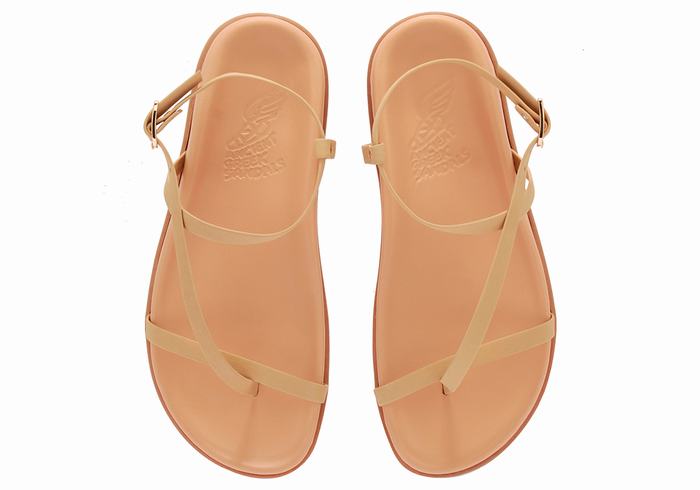 Ancient Greek Sandals Aimilia Ženske Back-Strap Sandals Bež | ZWT449GN