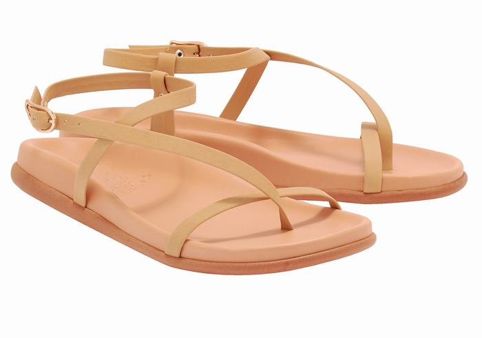 Ancient Greek Sandals Aimilia Ženske Back-Strap Sandals Bež | ZWT449GN