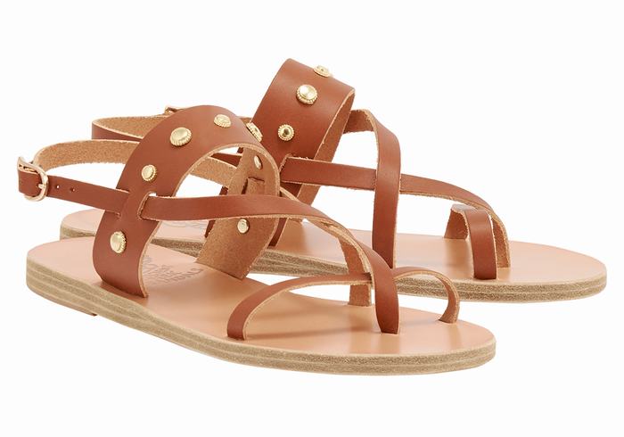 Ancient Greek Sandals Alethea Bee Ženske Back-Strap Sandals Tamno Smeđe | REW5039SY