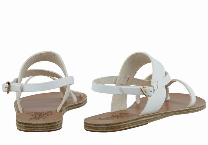 Ancient Greek Sandals Alethea Leather Ženske Back-Strap Sandals Bijele | OKZ486OH