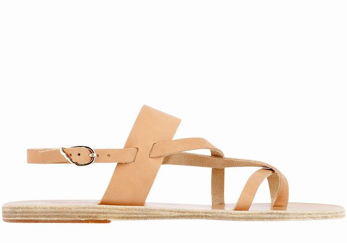 Ancient Greek Sandals Alethea Leather Ženske Back-Strap Sandals Bež | ZAG2071PP