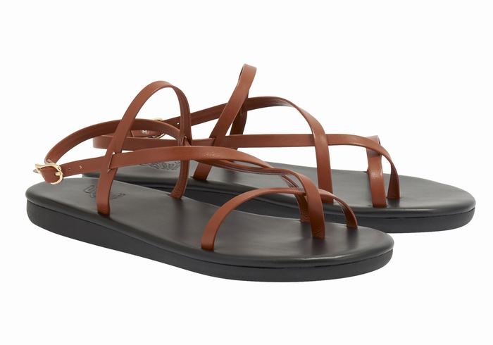 Ancient Greek Sandals Alethea Ženske Back-Strap Sandals Tamno Smeđe | RKT185II