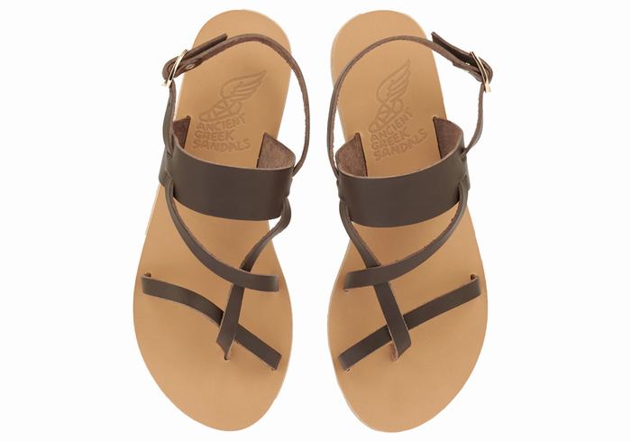 Ancient Greek Sandals Alethea Ženske Back-Strap Sandals Čokoladne | JOE4415RP