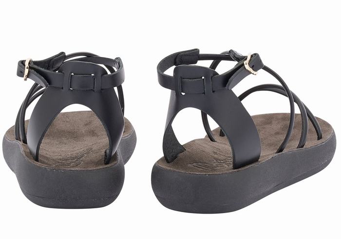 Ancient Greek Sandals Anastasia Comfort Ženske Sandale S Remenom Crne | OQC8180XX