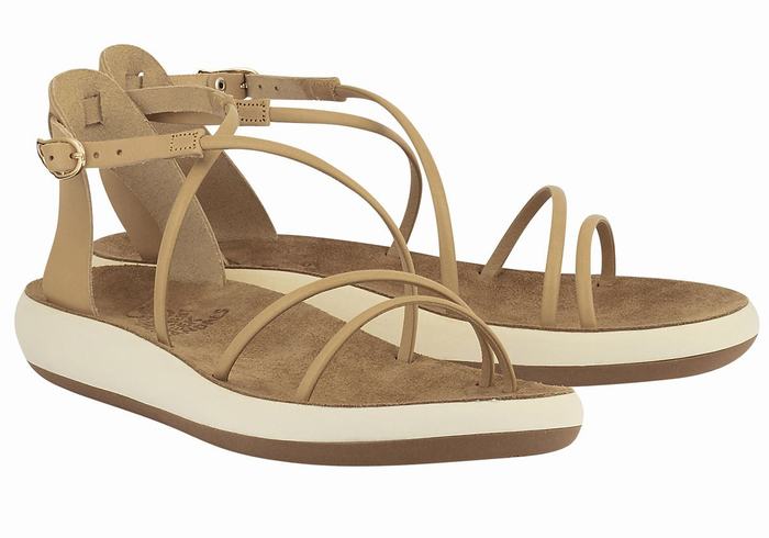 Ancient Greek Sandals Anastasia Comfort Ženske Sandale S Remenom Bež | FLG37100EX