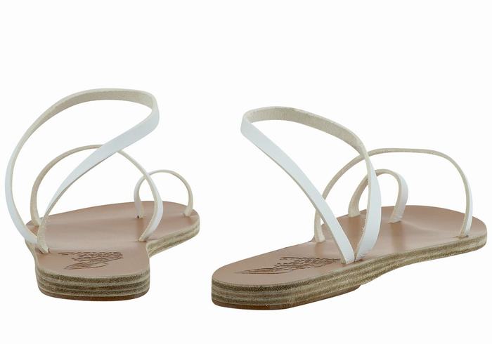 Ancient Greek Sandals Apli Eleftheria Leather Ženske Toe-Post Sandals Bijele | QQZ6138UP