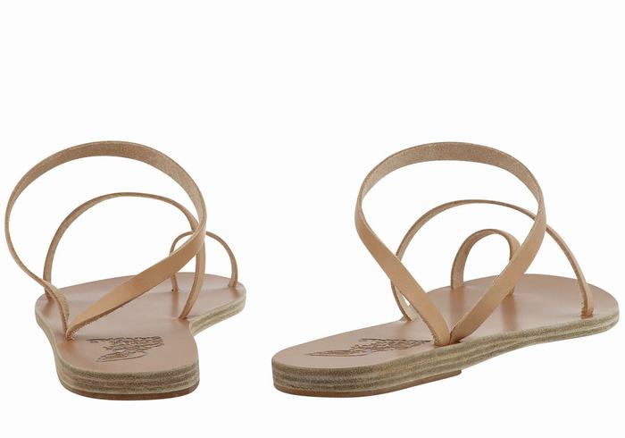 Ancient Greek Sandals Apli Eleftheria Leather Ženske Toe-Post Sandals Bež | TPX4680DK