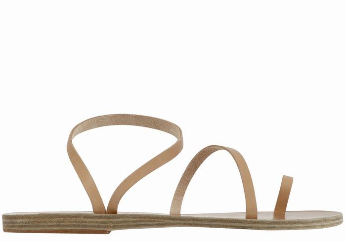 Ancient Greek Sandals Apli Eleftheria Leather Ženske Toe-Post Sandals Bež | TPX4680DK