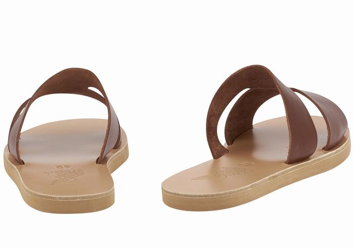 Ancient Greek Sandals Apteros Muške Slide Sandale Kafe | REG1518ET