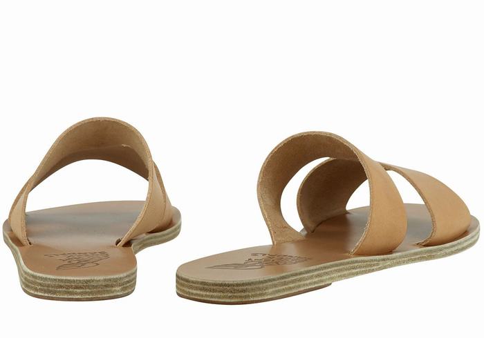 Ancient Greek Sandals Apteros Ženske Slide Sandale Bež | QGF5359LG