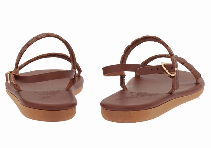 Ancient Greek Sandals Aroula Ženske Back-Strap Sandals Kafe | ZJA7670UX