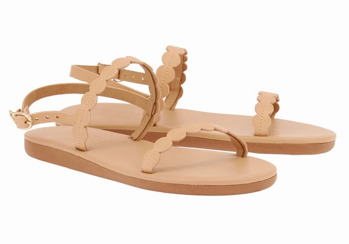 Ancient Greek Sandals Aroula Ženske Back-Strap Sandals Bež | PML658LH