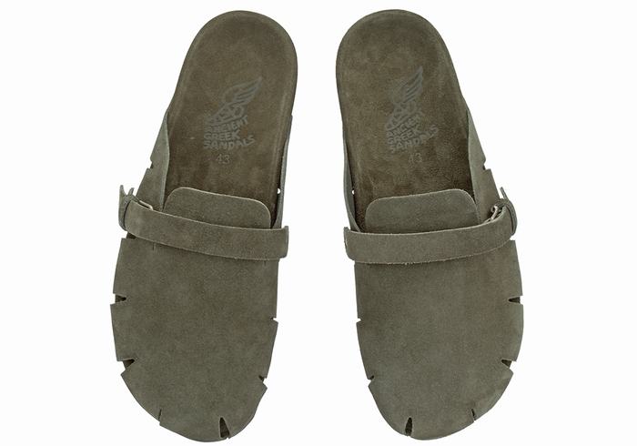 Ancient Greek Sandals Atlas Muške Papuce Tamno Zelene | VSK3854XT