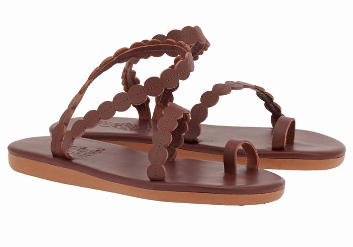 Ancient Greek Sandals Aura Ženske Toe-Post Sandals Kafe | GMP1349MG