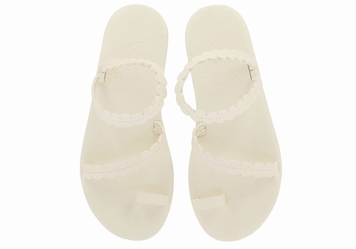 Ancient Greek Sandals Aura Ženske Toe-Post Sandals Bijele | ONU4078DY