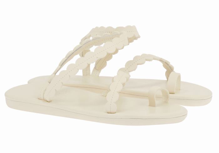 Ancient Greek Sandals Aura Ženske Toe-Post Sandals Bijele | ONU4078DY