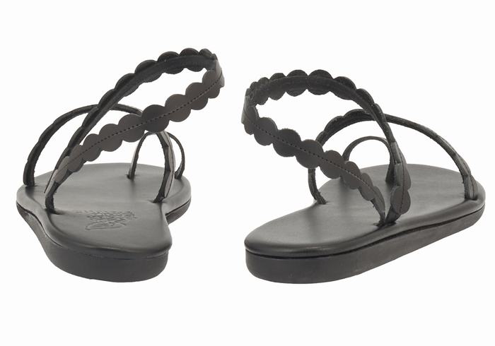 Ancient Greek Sandals Aura Ženske Toe-Post Sandals Crne | PFT4556JQ