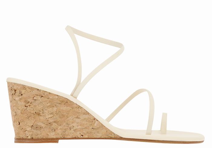 Ancient Greek Sandals Chora Mid Ženske Sandale na Klinku Bijele | LJP178CE