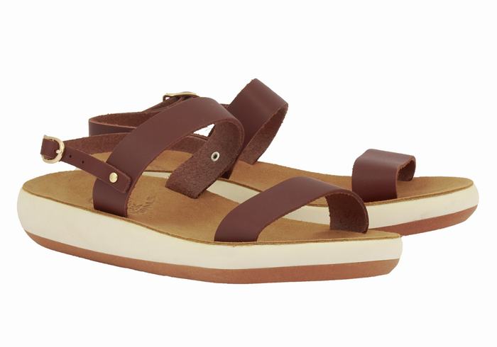 Ancient Greek Sandals Clio Comfort Ženske Casual Sandals Kafe | LPG5919EM