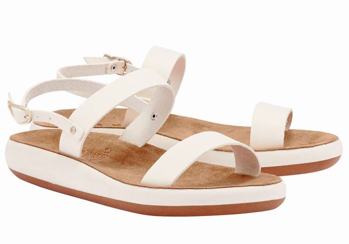 Ancient Greek Sandals Clio Comfort Ženske Casual Sandals Bijele | NSP1429WI