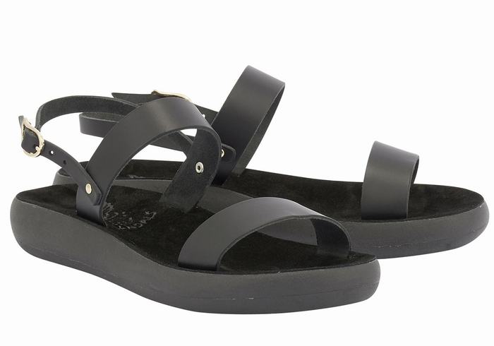 Ancient Greek Sandals Clio Comfort Ženske Casual Sandals Crne | XJO4155NI