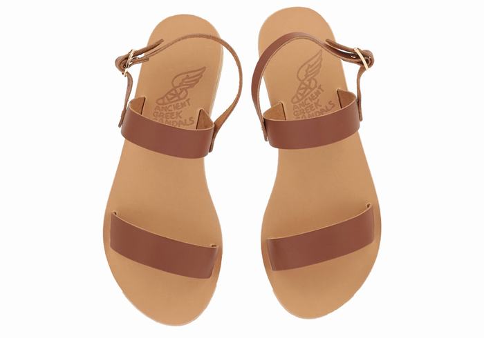 Ancient Greek Sandals Clio Ženske Back-Strap Sandals Tamno Smeđe | XXK7221GV