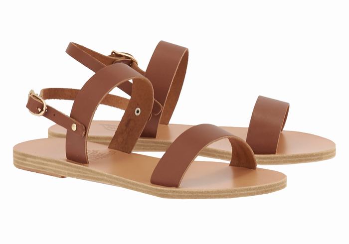 Ancient Greek Sandals Clio Ženske Back-Strap Sandals Tamno Smeđe | XXK7221GV