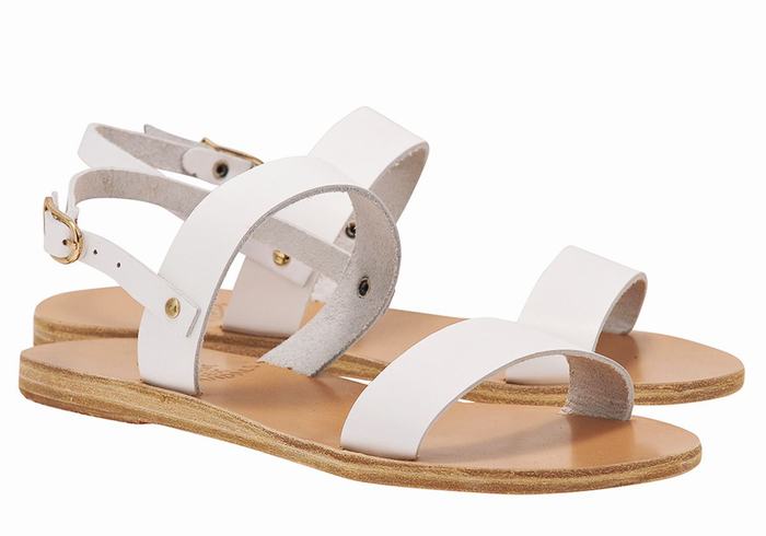 Ancient Greek Sandals Clio Ženske Back-Strap Sandals Bijele | GAN8216LS