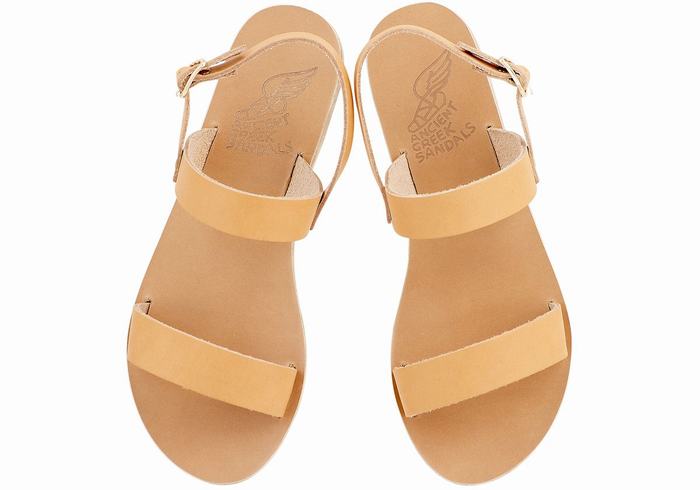 Ancient Greek Sandals Clio Ženske Back-Strap Sandals Bež | SES5845JN