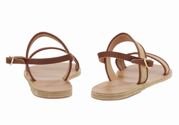 Ancient Greek Sandals Clio Ženske Casual Sandals Bež Smeđe | ILR4581FD