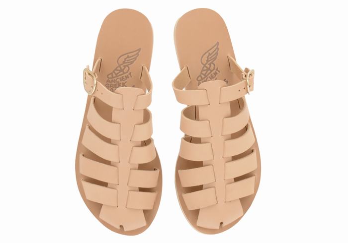 Ancient Greek Sandals Cosmia Ženske Ribarske Sandale Bež | UIV6037SU